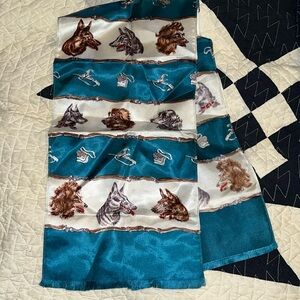 Vintage dog oblong scarf 32” x 8.5”